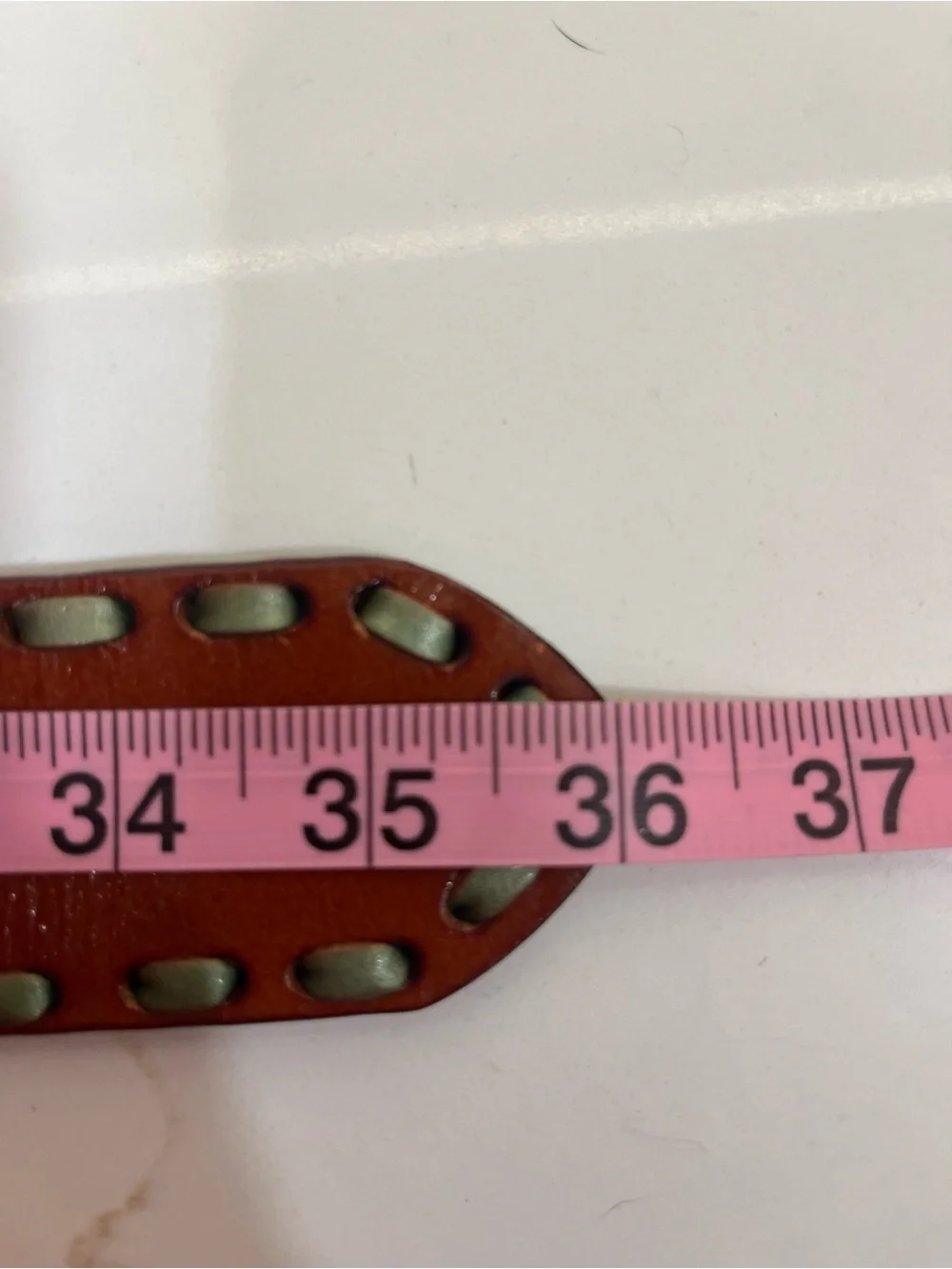 Genuine Leather Brown Statement Belt with Brass Oval Buckle